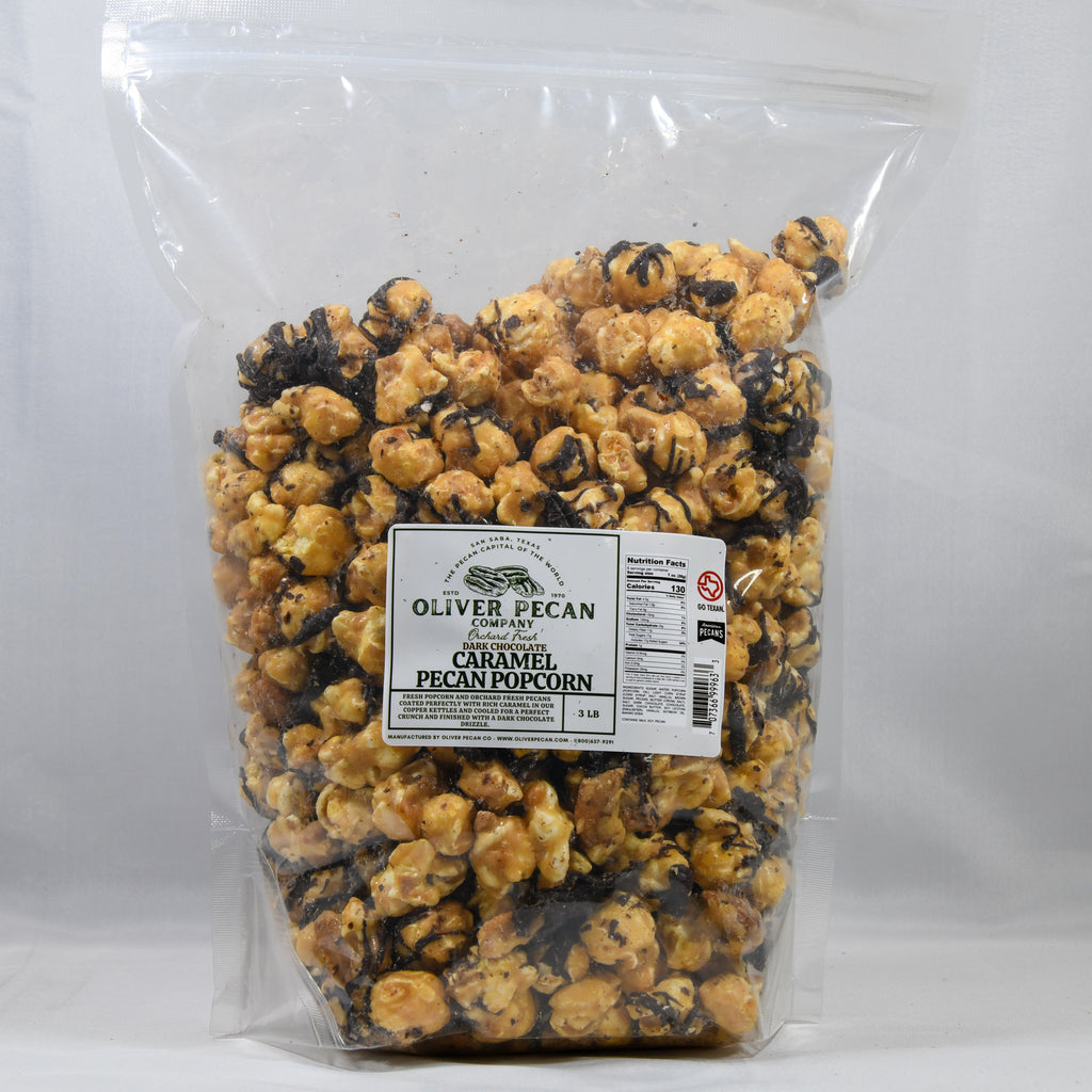 Dark Chocolate Caramel Pecan Popcorn